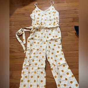 Monteau Cream and Mustard Jumpsuit